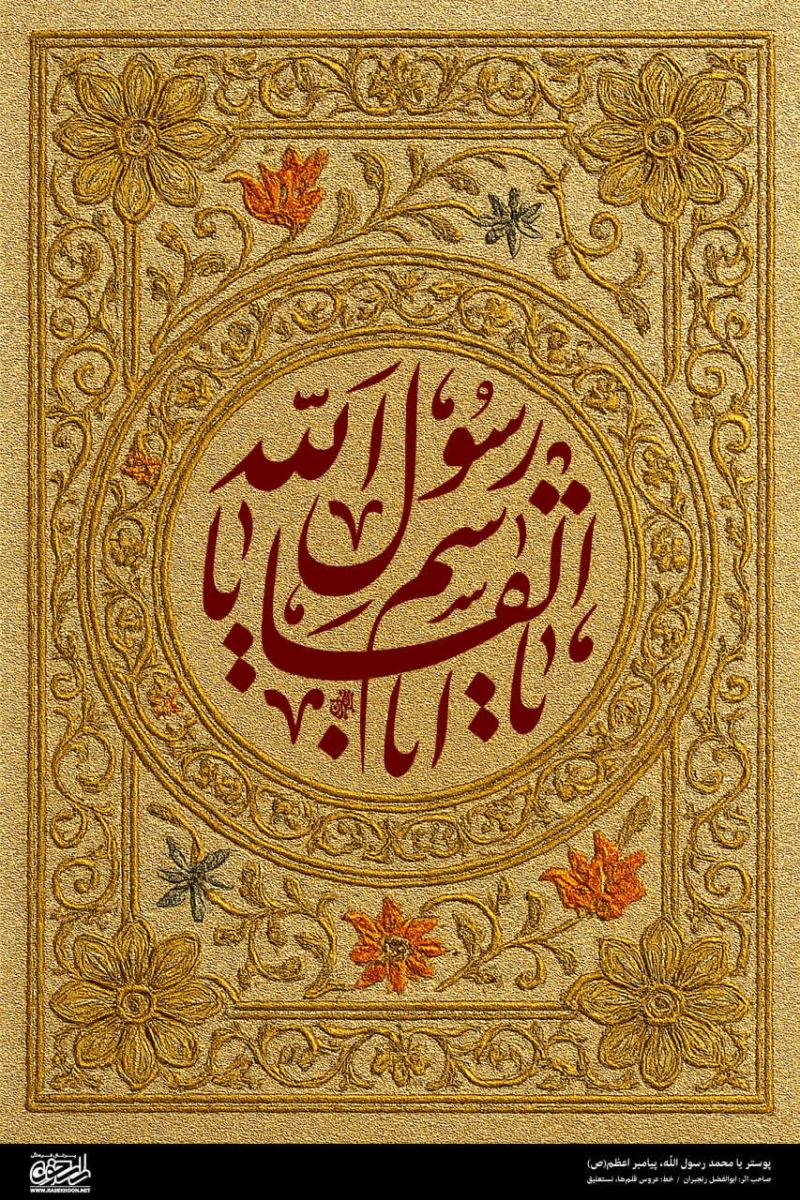 پوستر یا محمد رسول الله(ص) به سبک زر بافی