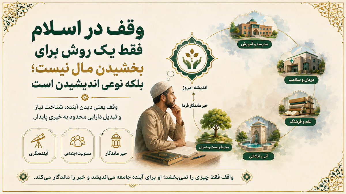 فلسفه وقف در اسلام؛ از خیر لحظهای تا خیر ماندگار فلسفه وقف در اسلام؛ از خیر لحظهای تا خیر ماندگار