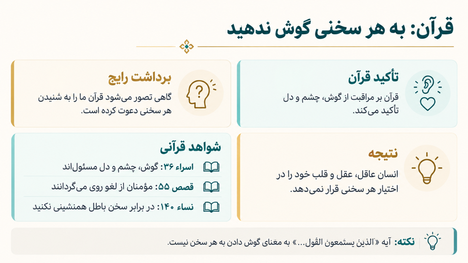 معیارهای قرآنی برای اعتراضات مردمی (۶): دل ندادن به هر تحلیلی معیارهای قرآنی برای اعتراضات مردمی (۶): دل ندادن به هر تحلیلی