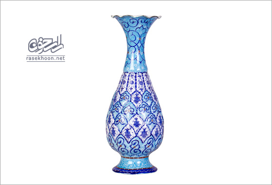  گلدان مسی میناکاری 