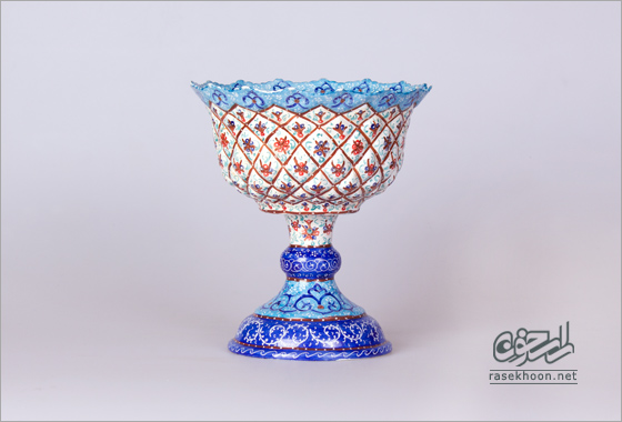 Art Of Minakari-Enamelled Copper Sugar Bowl