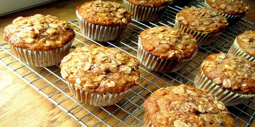 دستور تهیه مافین سبوس دار با چند روش مختلف،مافین سبوس جو دوسر با سیب،