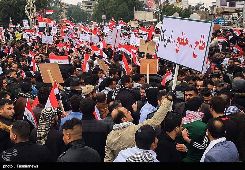 تظاهرات میلیونی مردم عراق در اعتراض به حضور نظامیان اشغالگر آمریکایی