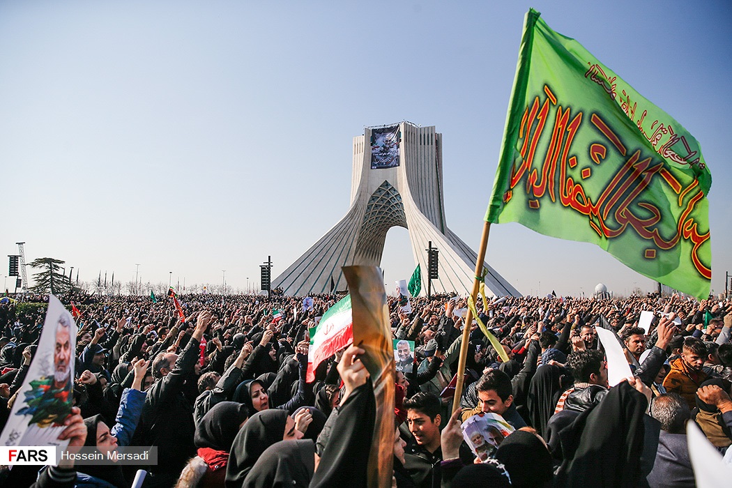 گزارش تصویری تشییع میلیونی سردار شهید قاسم سلیمانی و شهدای مقاومت در تهران