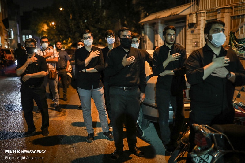 مراسم عزاداری شب اول محرم همسو با شرایط خاص کرونایی به روایت تصویر