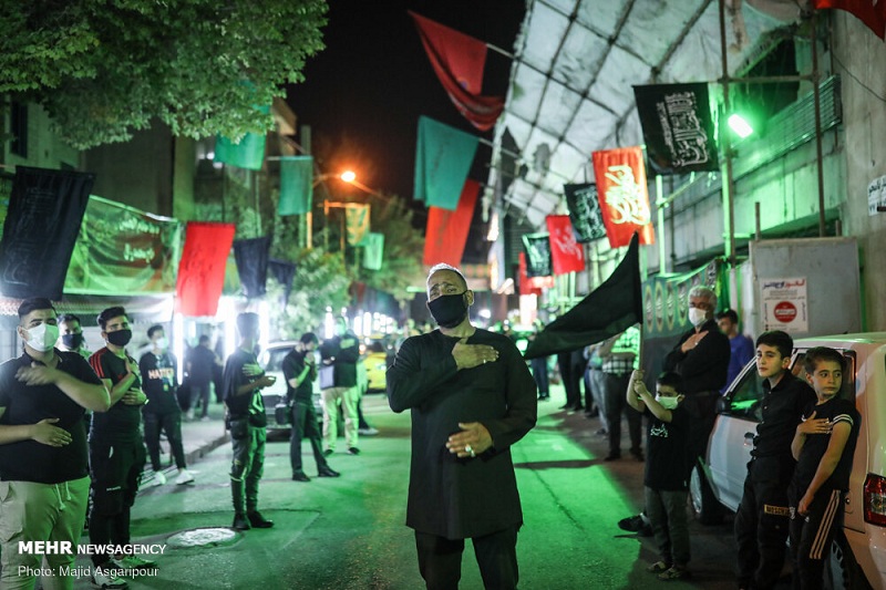 مراسم عزاداری شب اول محرم همسو با شرایط خاص کرونایی به روایت تصویر