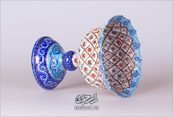 قندان مسی میناکاری