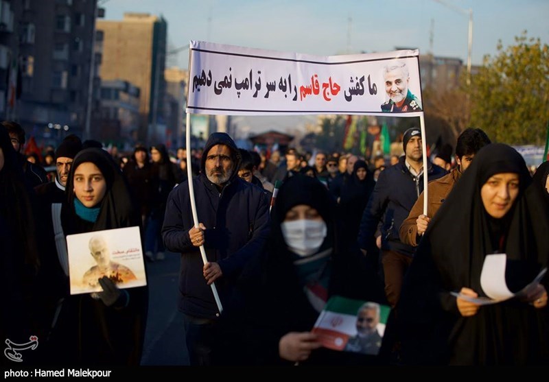 گزارش تصویری تشییع میلیونی سردار شهید قاسم سلیمانی و شهدای مقاومت در تهران