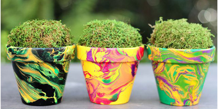 خلاقیت در تزیین گلدان سفالی