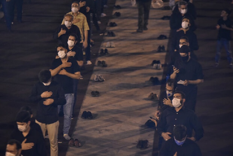 مراسم عزاداری شب اول محرم همسو با شرایط خاص کرونایی به روایت تصویر