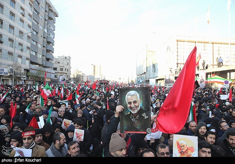 گزارش تصویری تشییع میلیونی سردار شهید قاسم سلیمانی و شهدای مقاومت در تهران