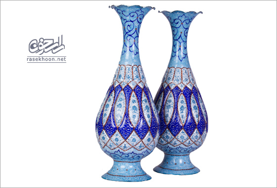 Art Of Minakari-Enamelled Copper Vase