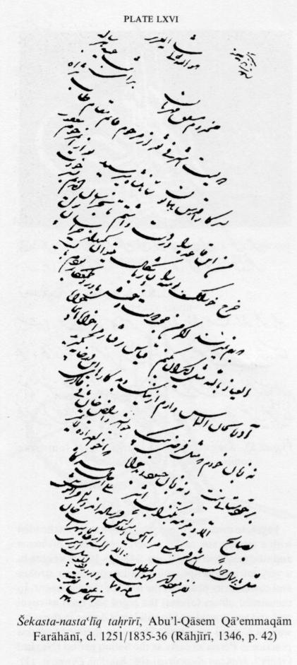 خط شکسته نستعلیق و شکسته