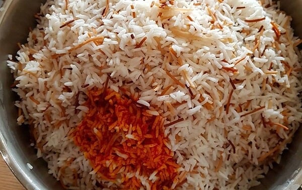 دستور پخت چند قاطی پلو بدون گوشت