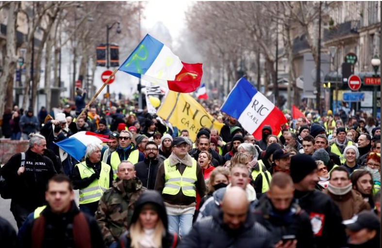 هفته نهم تظاهرات جلیقه زردها: بیش از 84 هزار نفر در سراسر فرانسه به خیابان‌ها آمدند