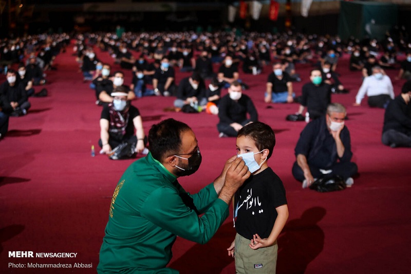 مراسم عزاداری شب اول محرم همسو با شرایط خاص کرونایی به روایت تصویر
