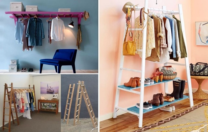 ایده های استفاده از نردبان چوبی در دکوراسیون منزل