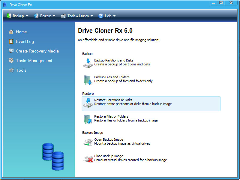 تهیه نسخه پشتیبان از سیستم Drive Cloner Rx 6.0 Beta