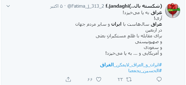 پاسخ کاربران به کسانی که به دنبال تفرقه میان ایران و عراق هستند