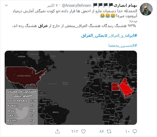پاسخ کاربران به کسانی که به دنبال تفرقه میان ایران و عراق هستند