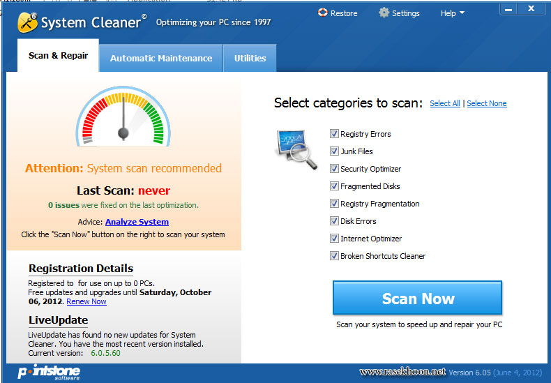 تمیز کننده قوی کامپیوتر Pointstone System Cleaner v7.7.35.740