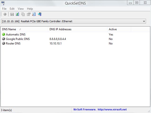 تغییر سریع دی ان اس QuickSetDNS 1.02