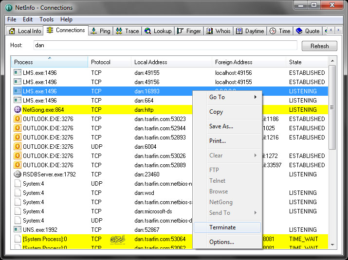 مدیریت شبکه توسط Tsarfin NetInfo 8.1 Build 210 مدیریت شبکه توسط Tsarfin NetInfo 8.1 Build 210