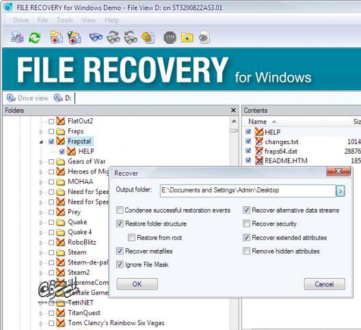 بازیابی اطلاعات پاک شده توسط Seagate File Recovery 2.0.7631 for Windows