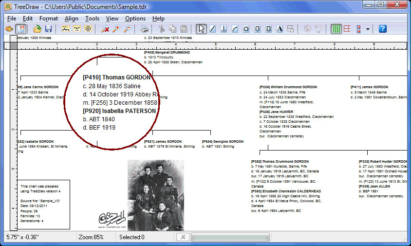 ساخت شجره نامه با SpanSoft TreeDraw v4.0.5
