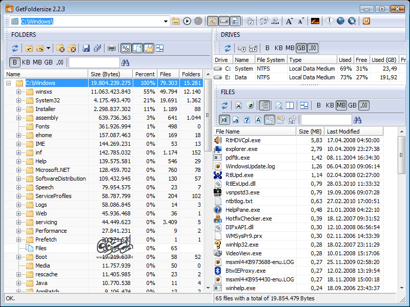 نمایش فضای اشغال شده هر فولدر با GetFolderSize 3.1.16