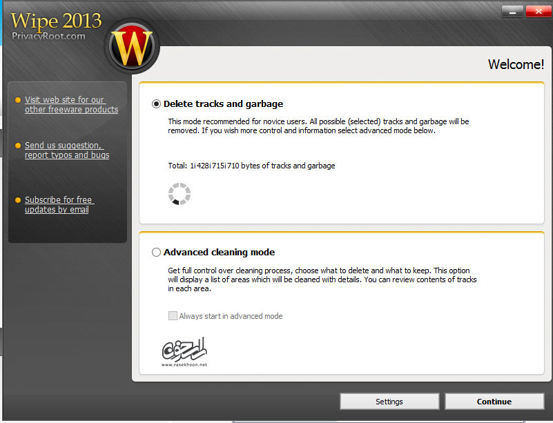 پاکسازی اطلاعات با Wipe 2013 PRO Build 54