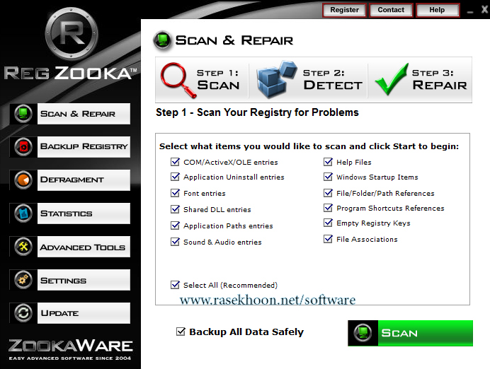 بهینه سازی رجیستری Zookaware RegZooka 3.0.22.14 and Portable