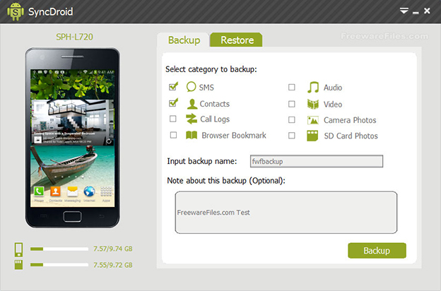 پشتیبان گیری از گوشی های اندروید SyncDroid1.2.3