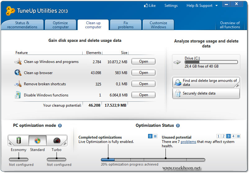 بهینه سازی عملکرد سیستم با TuneUp Utilities 2014 14.0.1000 Final Full