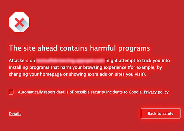 هشدار جدید کروم در هنگام ورود به سایتهای آلوده safebrowsing