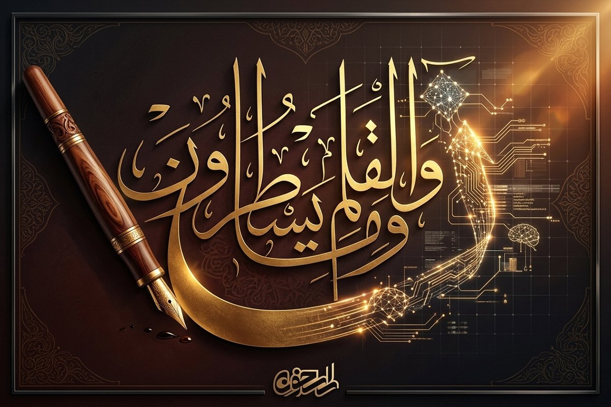 پوستر مفهومی روز قلم؛ تجلی «ن وَالْقَلَمِ وَمَا یَسْطُرُونَ» در عصر دیجیتال پوستر مفهومی روز قلم؛ تجلی «ن وَالْقَلَمِ وَمَا یَسْطُرُونَ» در عصر دیجیتال