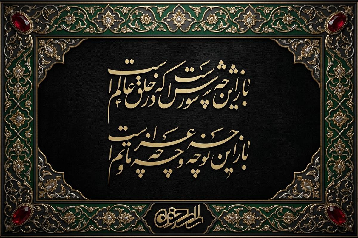 کتیبه دیجیتال نستعلیق بیت اول شعر محتشم کاشانی درباره محرم کتیبه دیجیتال نستعلیق بیت اول شعر محتشم کاشانی درباره محرم