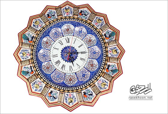 ساعت 8 ضلعی خاتم کاری