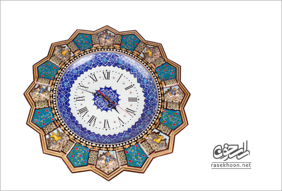 ساعت 8 ضلعی خاتم کاری