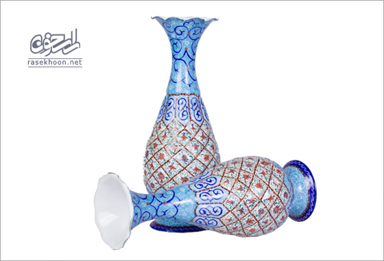 Art Of Minakari-Enamelled Copper Vase
