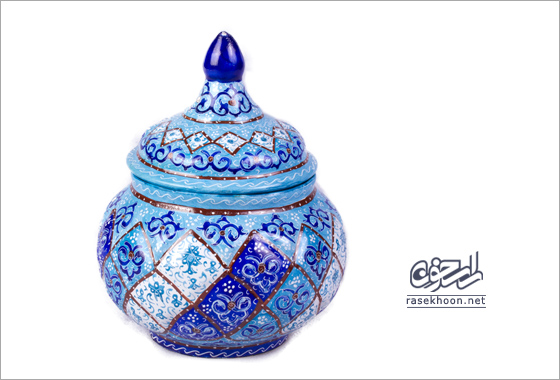 Art Of Minakari-Enamelled Copper Sugar Bowl