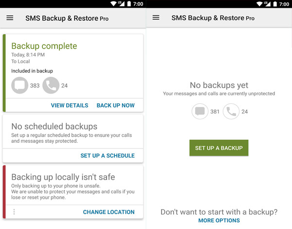 پشتیبان گیری از پیامک ها