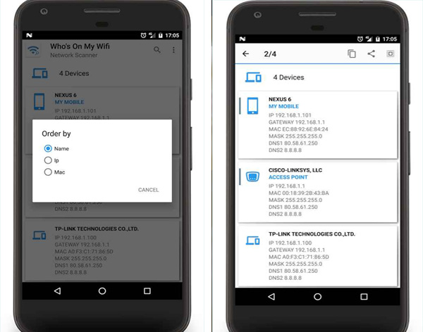 نمایش افراد متصل به شبکه wifi