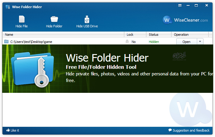 مخفی سازی فایل ها و پوشه ها با Wise Folder Hider Pro 4.2.5.165 Windows