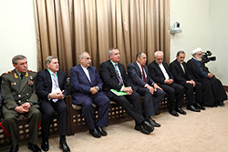 دیدار رئیس‌جمهوری روسیه و هیات همراه با رهبر انقلاب 