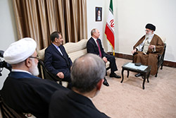  دیدار رئیس‌جمهوری روسیه و هیات همراه با رهبر انقلاب 