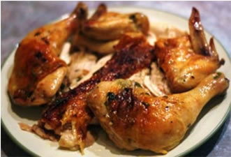 خوراک مرغ با سس گوجه فرنگی