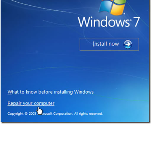 Восстановление window 7