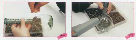 تزئين گلدان با افشانه هاي کريستالي و مرواريد