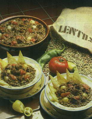 خوراک عدس با گوشت